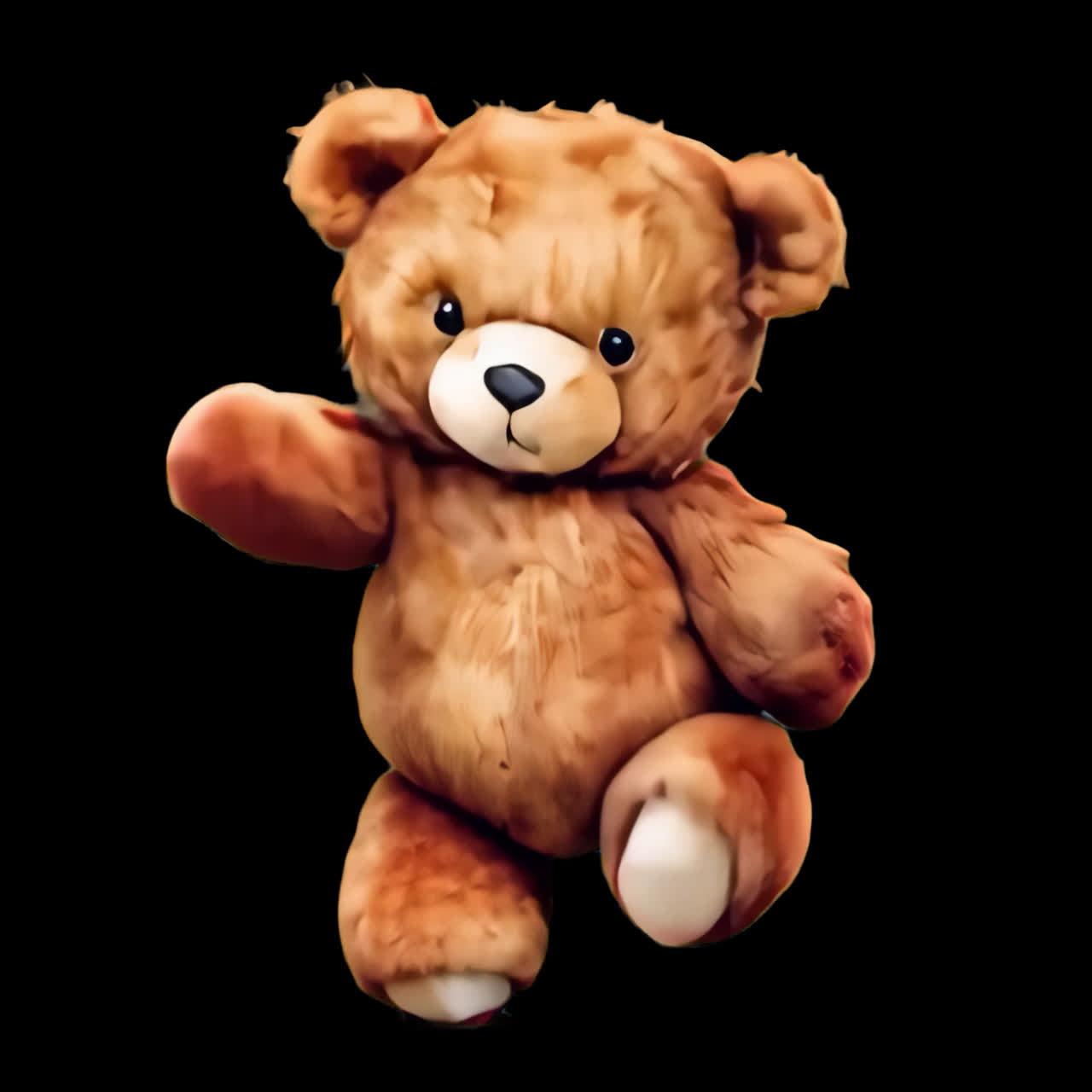 Sød plysset bamse dansende animation isoleret aktiv, transparent 4K-video, alfakanal, ProRes