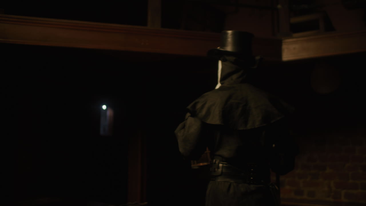 Plague Doctor in a Dark Room