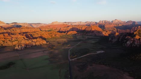 aerial landscape shot of a desert in utah