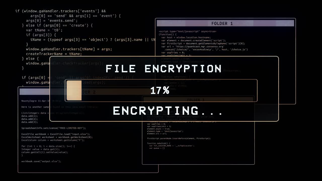 Data encrypted error message on screen cyber security data protection business technology privacy