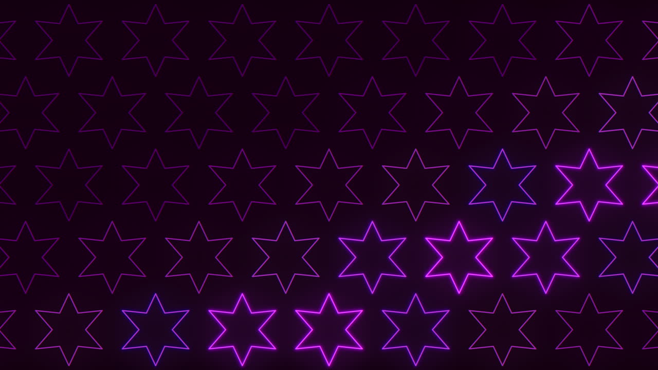 noche estrellada patrón simétrico de estrellas de cinco puntas sobre un fondo negro