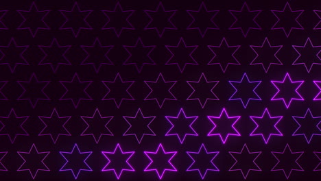 starry night symmetrical pattern of five-pointed stars on black background