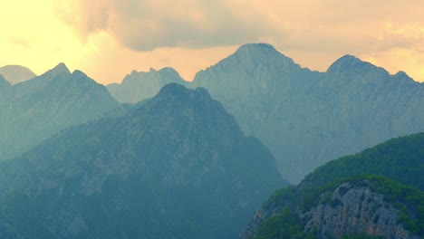 stunning 4k video of a mountain range of taurus, antalya-turkey in sunset