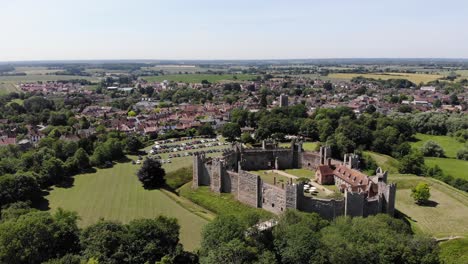 drone shot of framingham castle in suffolk uk. 21.06.25