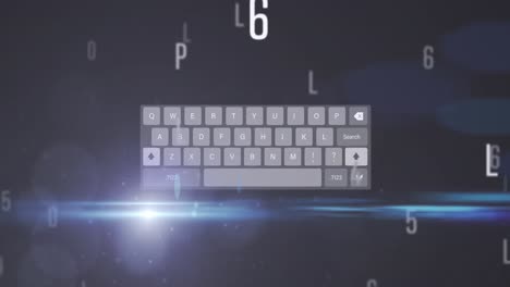 Animation of data processing over keyboard