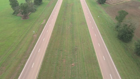 above a county highway in a rural farming area