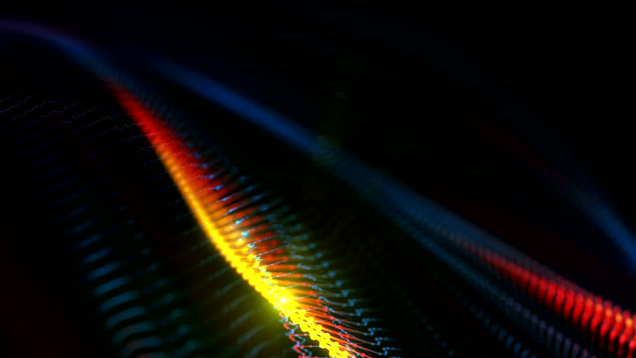 un bucle de fondo animado en 4k con elementos de audio. una onda digital abstracta en 3d.