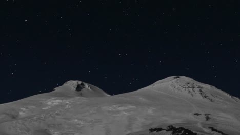 meteor shower over mount elbrus
