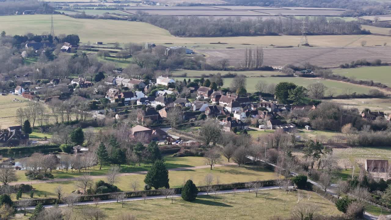 English Village of Fulking Sussex UK drone,aerial