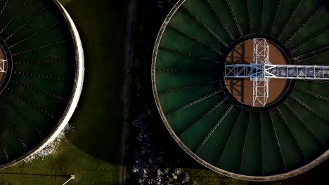 4k video of aerial view of water treatment plant