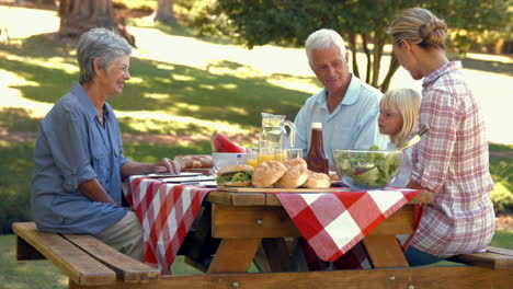 Glückliche-Familie-Mit-Picknick-Im-Park-