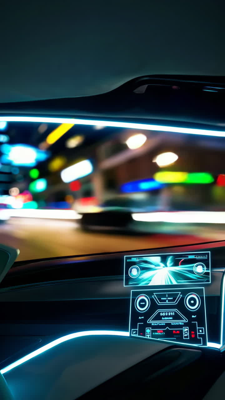 Futuristic Car Interior at Night