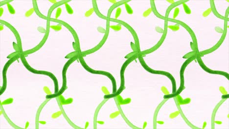 watercolor pattern of green vines