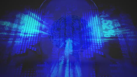 abstract human head grid