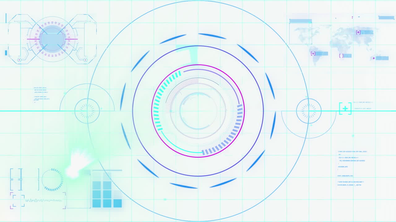 백색 배경에서 데이터 처리 및 범위 스캔의 애니메이션
