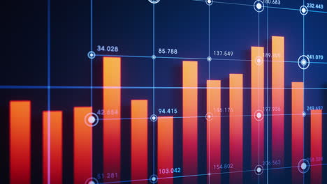 statistical graph with business finance concept, 3d rendering.