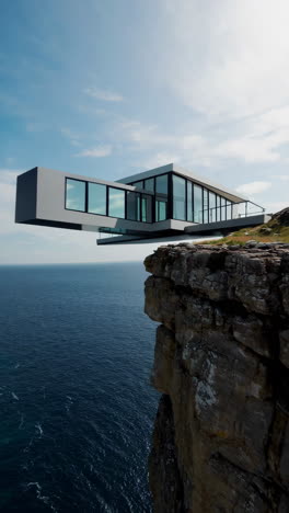 modern cliffside house with ocean view