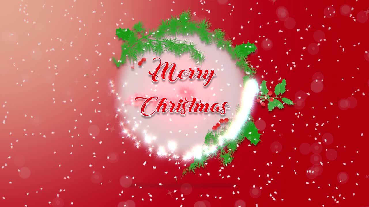 부드러운 눈보라와 함께 아름다운 전통적인 크리스마스 꽃받침 배경.