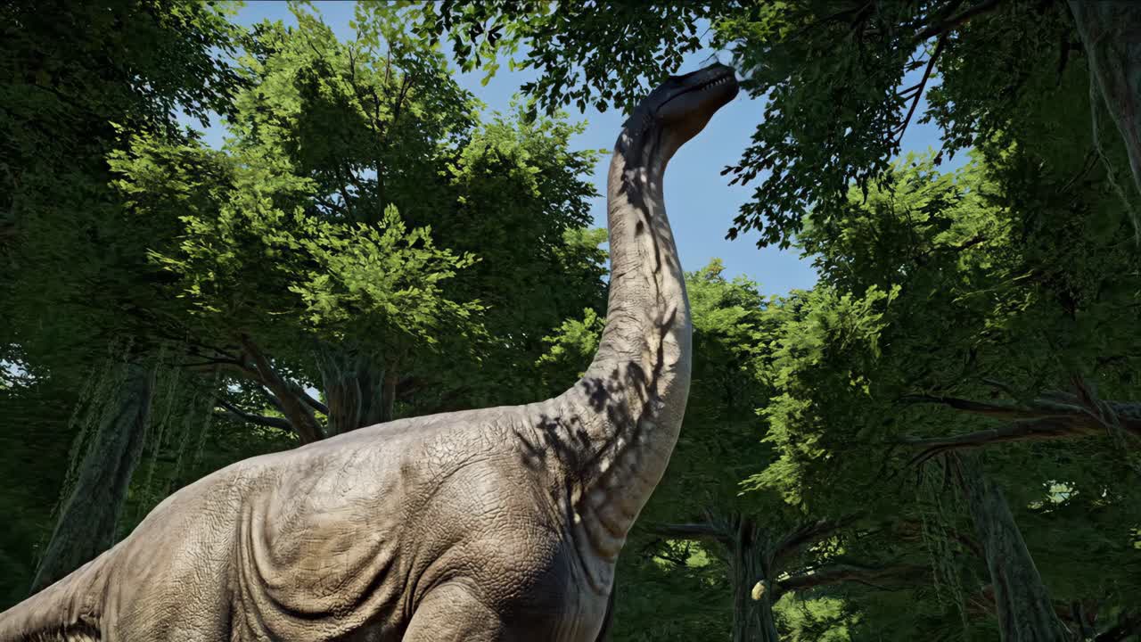 Dinosaur in a lush forest