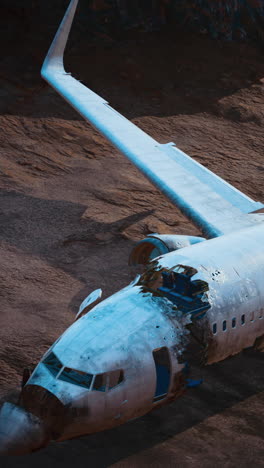 un avión estrellado en el desierto