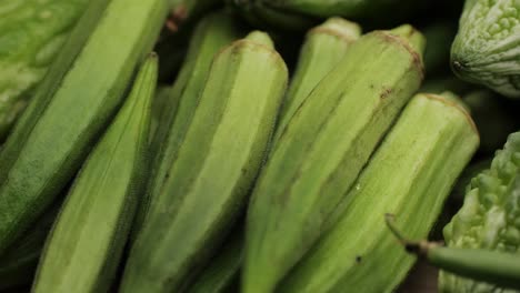 fresh okra and other vegetables