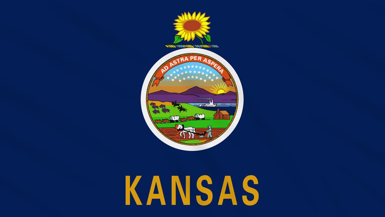 캔자스 발이 바람에 날아다니고, 배경으로 루프