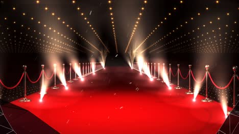 Animation-of-digital-tunnel-over-lights-and-red-carpet