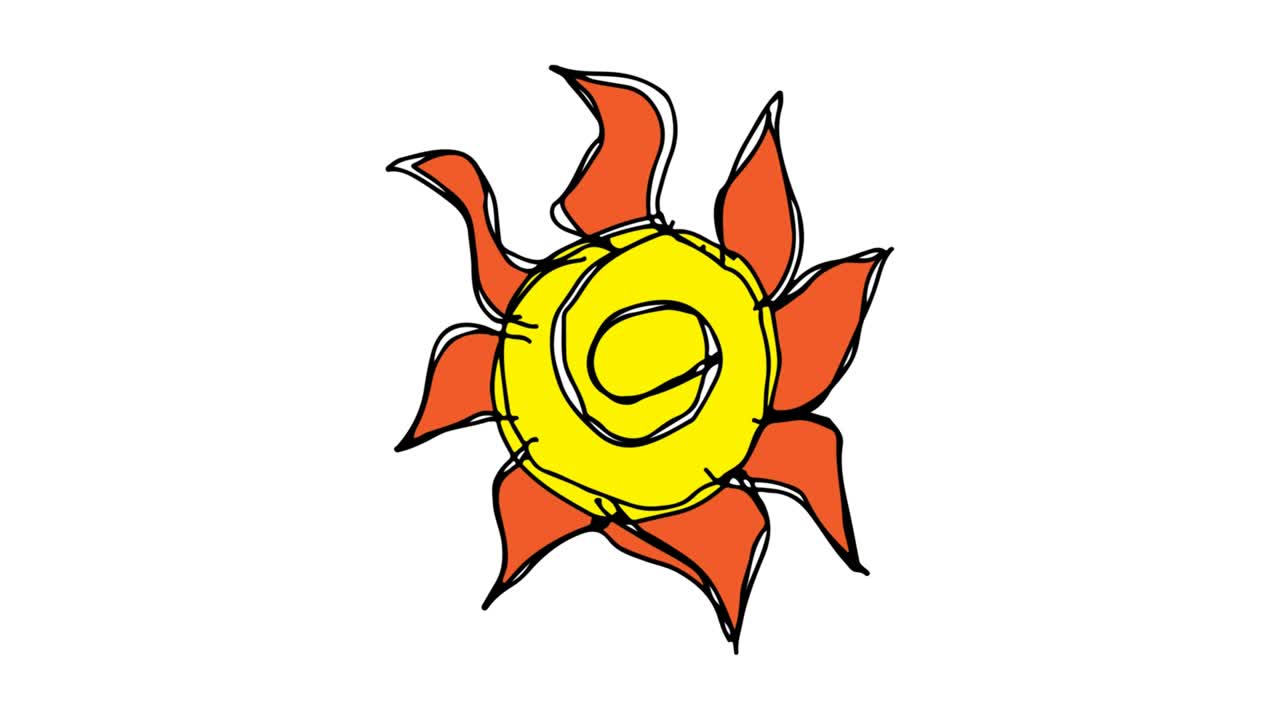 아이들은 태양의 주제로  바탕을 그립니다.