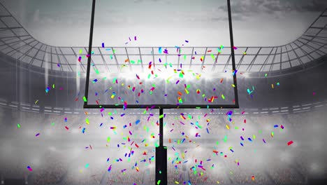 animation of confetti over american football stadium