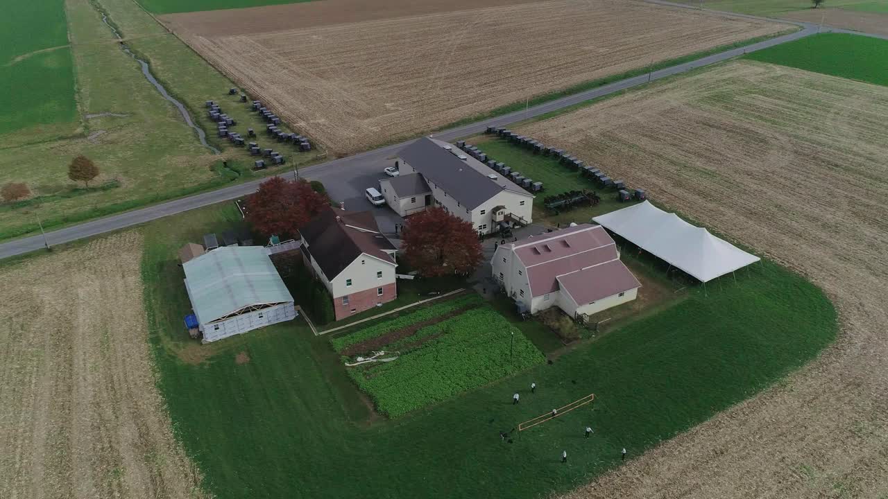 드론으로 포착한 아미시 농장에서의 아미시 결혼식