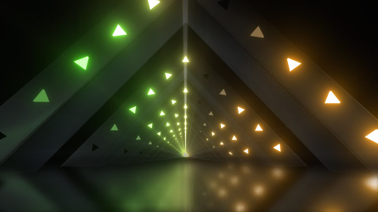 túnel de triángulo de neón