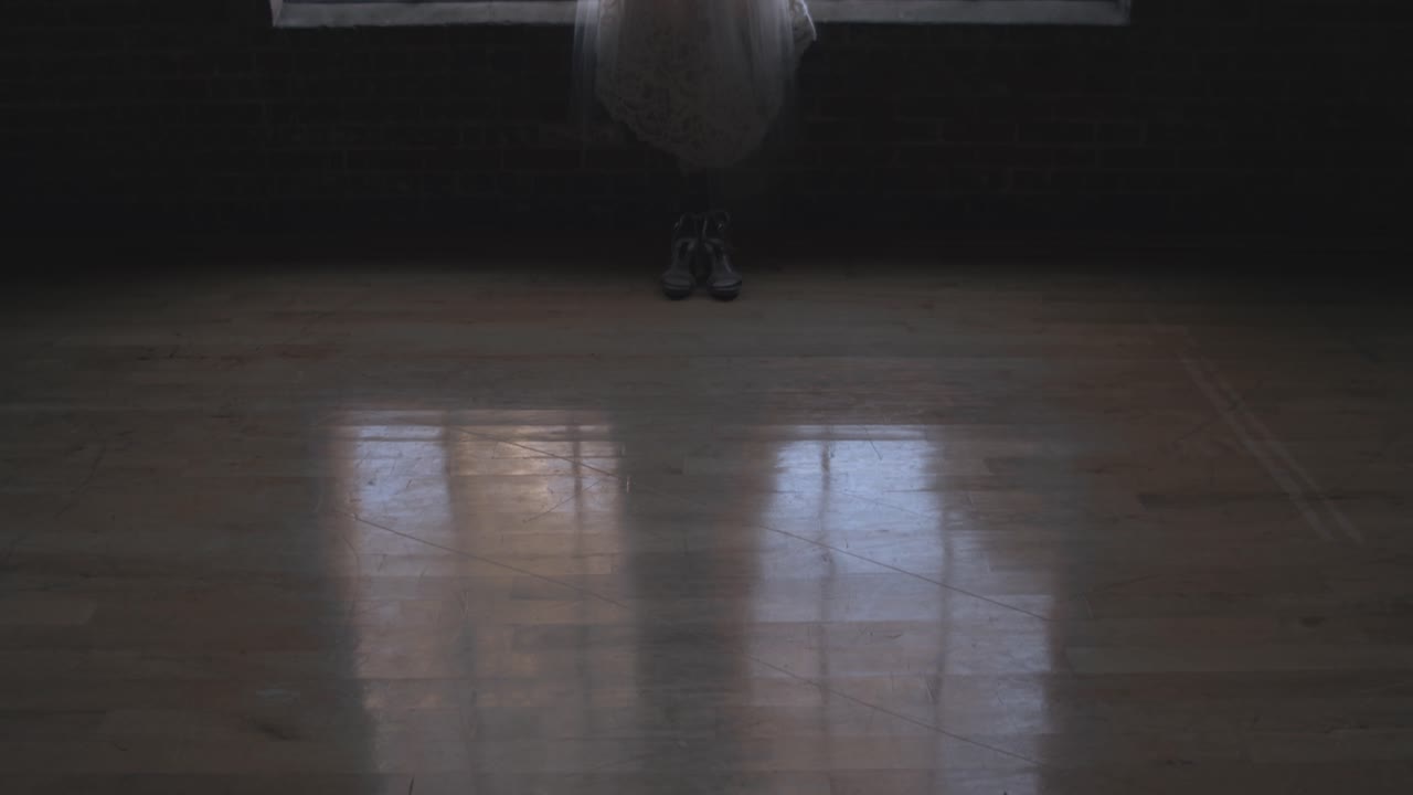 Wedding Dress and Shoes by the Window