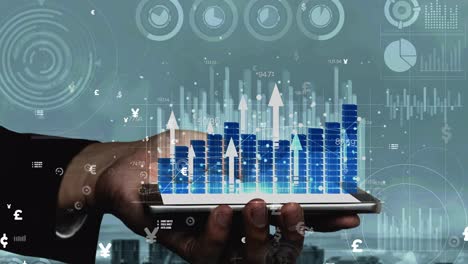 double exposure image of business profit growth conceptual