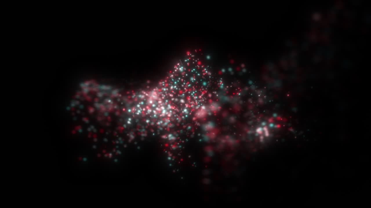 Red, White, Blue 3D Particles Rotating in Fluid Motion