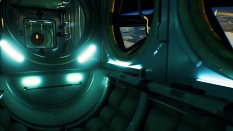 dark space ship futuristic interior