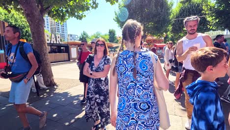 people walking and interacting at southbank centre