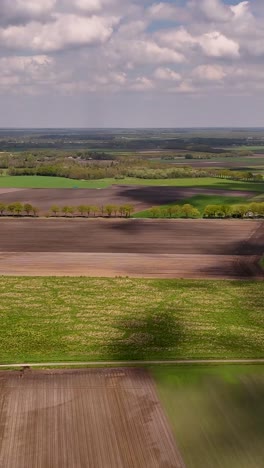 aerial view of farmland and fields
