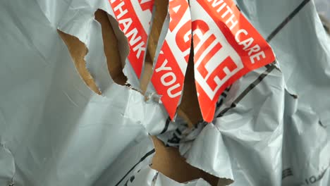 damaged fragile package