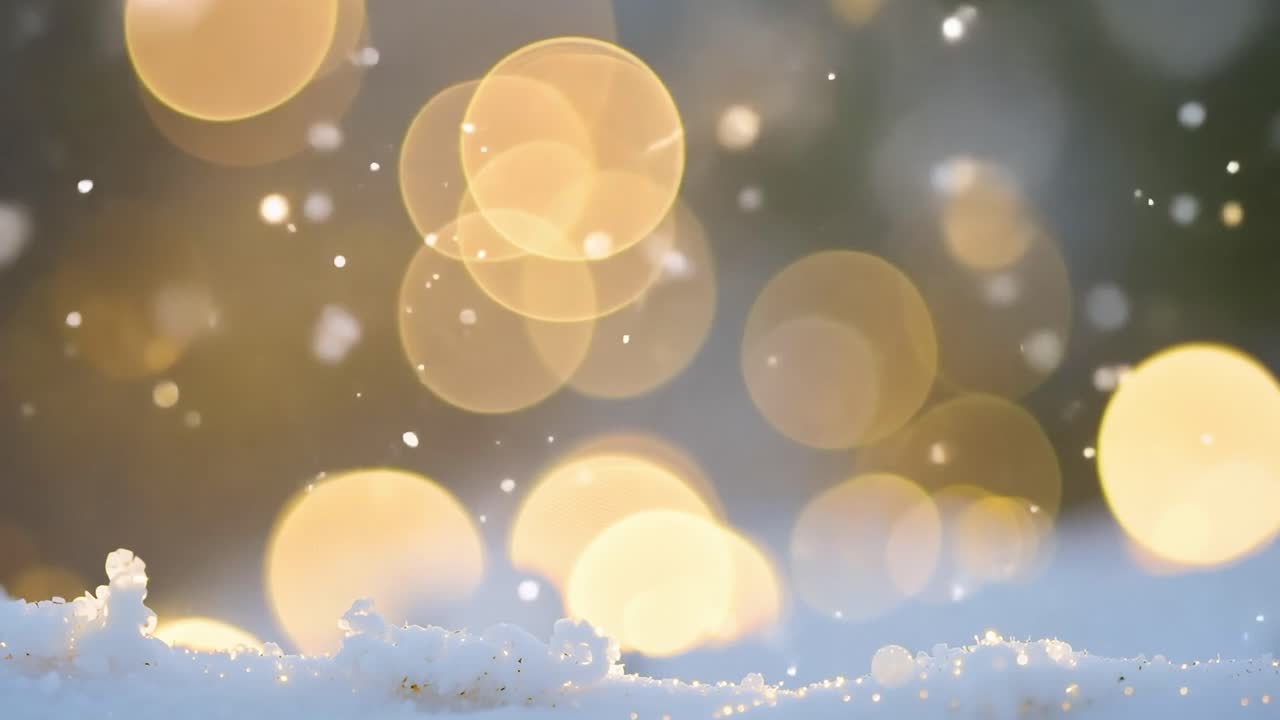 눈 인 겨울 저녁 불빛