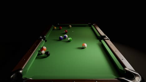 pool table with balls