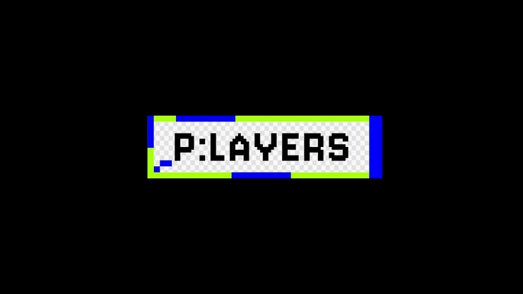 Glitchy Pixel Art Text Reveal on Black Background