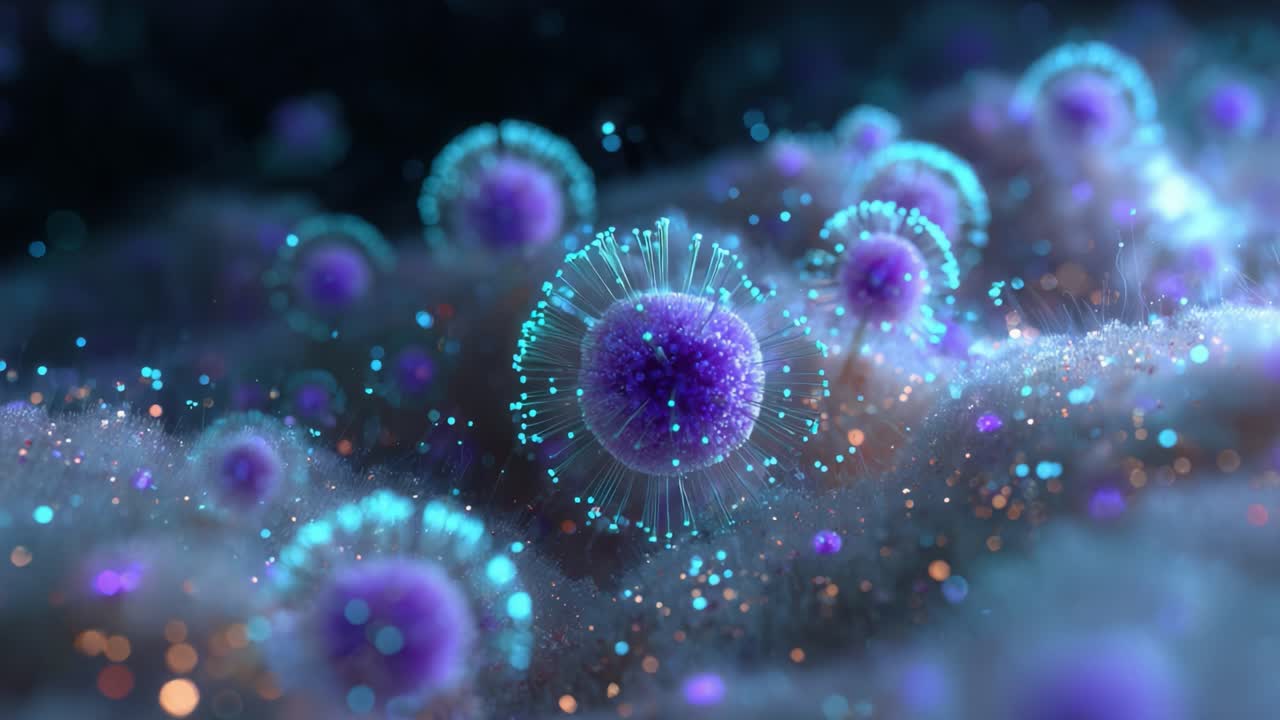 A Stunning Visual of Microscopic Organisms in Vibrant Coloration, Showcasing Their Unique Structures and Interactions in a Fascinating Underwater Environment