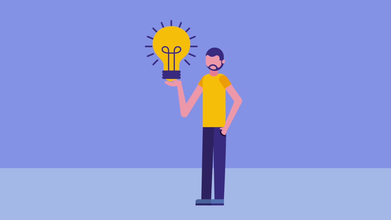 hombre de negocios con una bombilla idea creatividad éxito