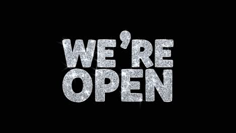 we're open sparkling sign