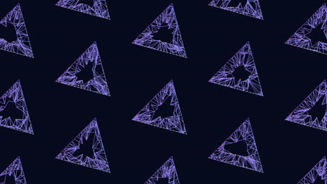 Patrón-De-Triángulos-Futuristas-Digitales-Con-Puntos-De-Neón-Y-Cuadrícula-En-Degradado-Negro