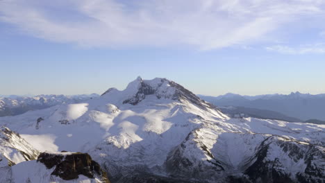 beautiful white snowy whistler mountains in canada -aerial