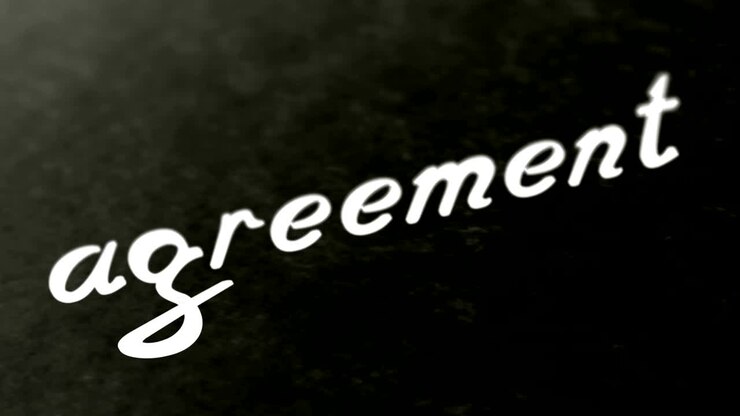 "agreement" on the page. Looping footage has 4K resolution.