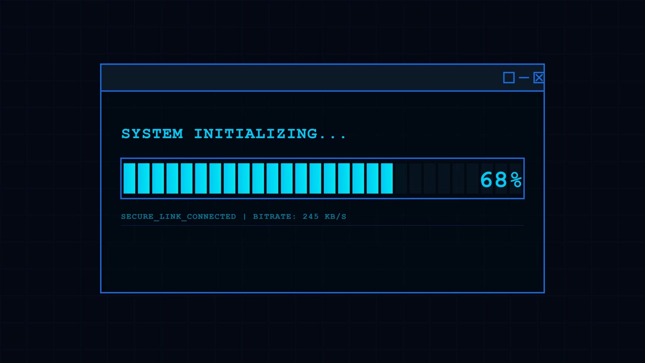 Digital System Initialization Progress Bar Loading on Screen
