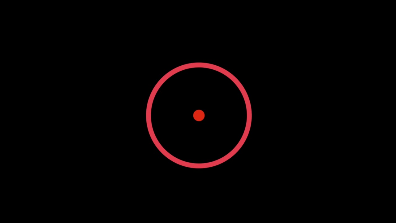 Animation red geometric shape isolate floating on black background.