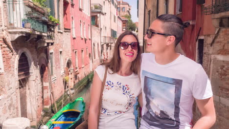 couple in venice canal